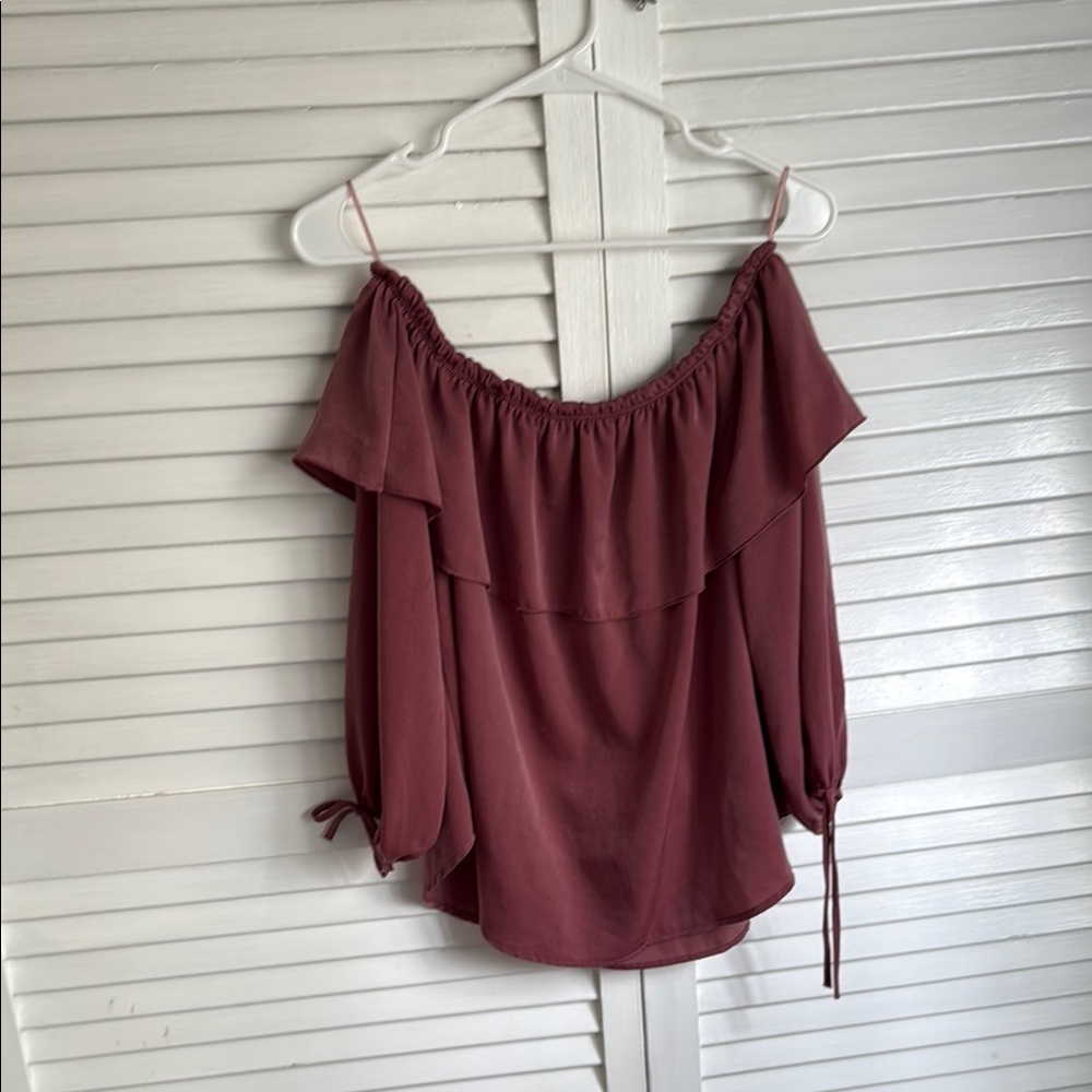 Women's Off-Shoulder Blouse - Mauve